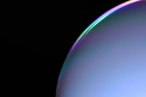 Large white soap bubble planet against black Stock Illustration