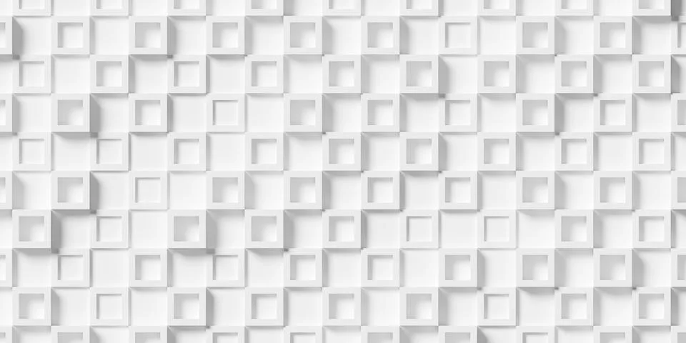 Large white square or cube frames with random height geometry background wa.. 스톡 일러스트