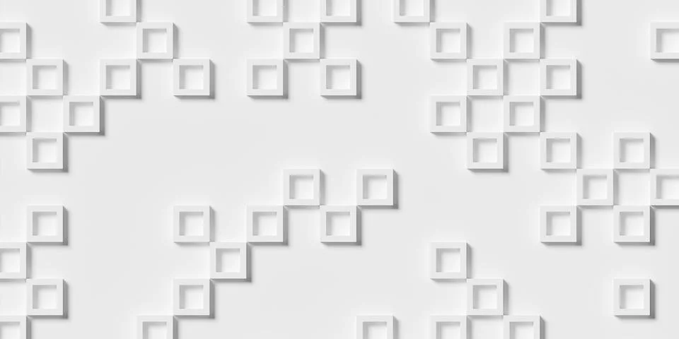 Large white square or cube frames with space sparsely scattered geometry ba.. Stock Illustration
