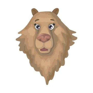 Large wild brown bear head. Vector illustration Stock Illustration