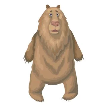Large wild brown bear is surprised or shocked. Vector illustration Stock Illustration