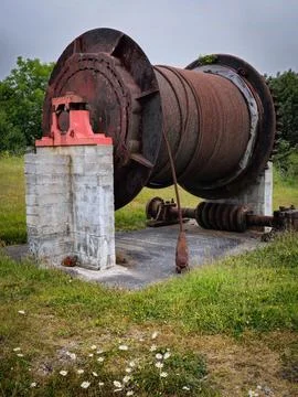 Large winch drum Stock Photos