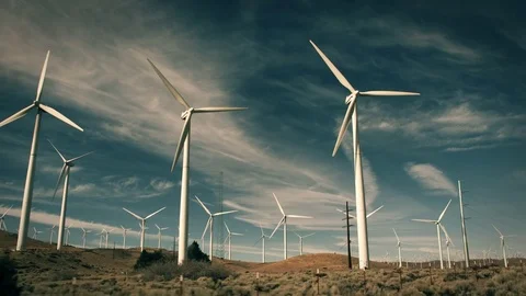 Large Wind Farm California 動画素材 76006344