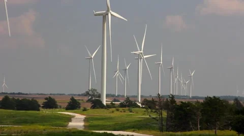 Large wind farm Видео 41379756