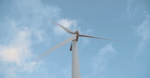 Large wind turbine in a low angle shot Stock Footage 71299347