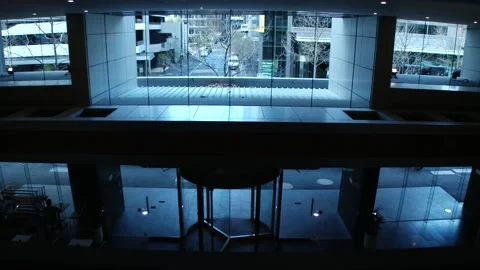 Large Window of a building over the city Clip0874 Stock Footage 196976980