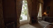 Large Windows And Chester Sofa In An English Mansion Stock Footage