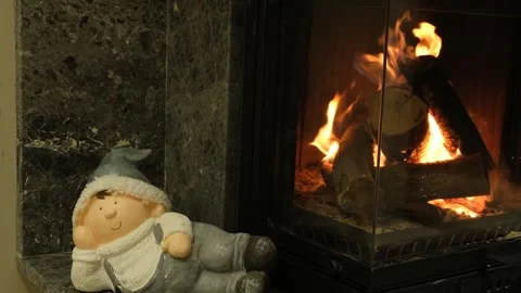 A large wood-burning fireplace 스톡 동영상 262748044