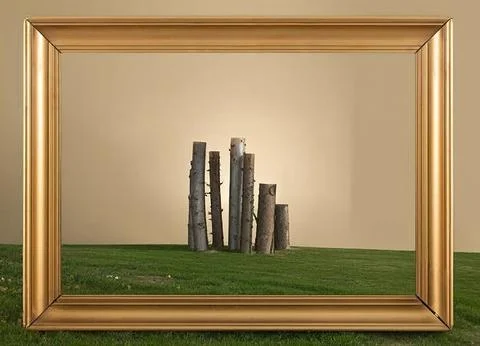 A large wooden frame Stock Photos