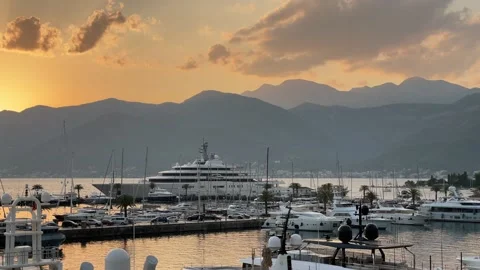 Large Yachts in Montenegro Stock Footage 159548623