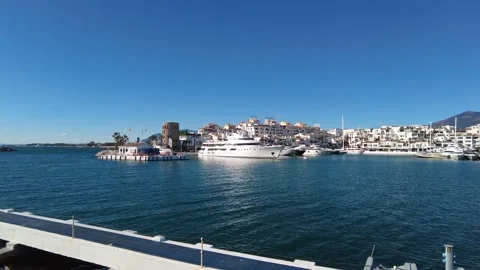 Large yatchts in Spanish port Stock Footage 202574046