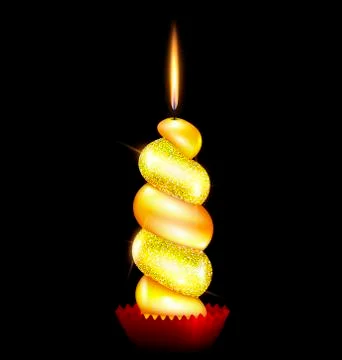 Large yelllow candle Illustrazione stock