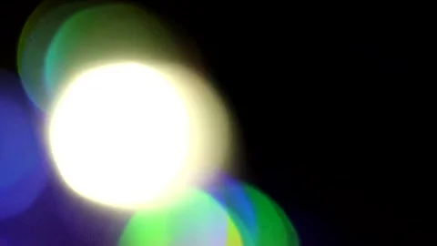 Large yellow light and flashing blue-green bokeh on the left 스톡 동영상 309426827