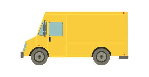 Large yellow van on a white background - Vector Stock Illustration