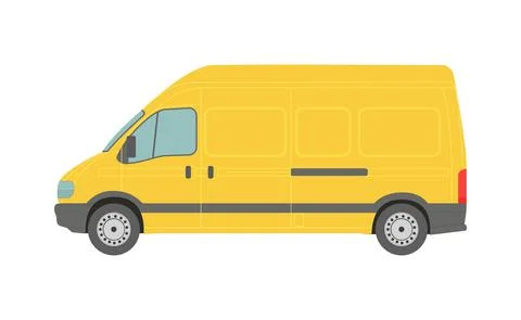 Large yellow van on a white background - Vector Stock Illustration