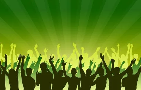 Larger crowd Stock Illustration