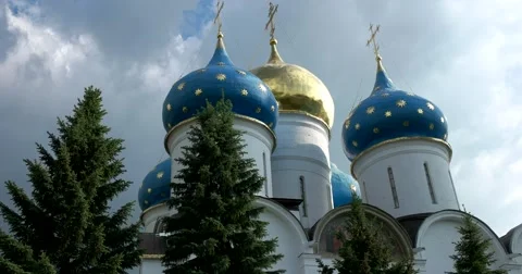 Largescale domes of the assumption Cathedral, architecture in late Baroque style Stock Footage 67697807