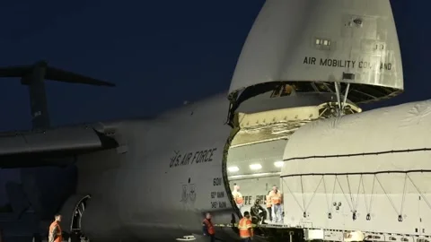 The Largest Aircraft in the U.S. Air Force C-5M Super Galaxy 031 Stock Footage 162055802