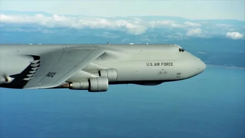 The Largest Aircraft in the U.S. Air Force C-5M Super Galaxy 004 Stock Footage 162055875