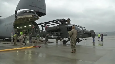 The Largest Aircraft in the U.S. Air Force C-5M Super Galaxy 011 Stock Footage 162055948