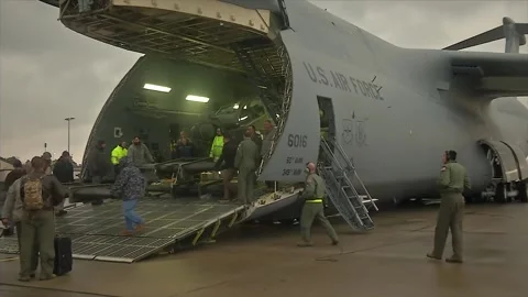 The Largest Aircraft in the U.S. Air Force C-5M Super Galaxy 009 Stock Footage 162055963