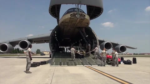 The Largest Aircraft in the U.S. Air Force C-5M Super Galaxy 025 Video stock 162056080