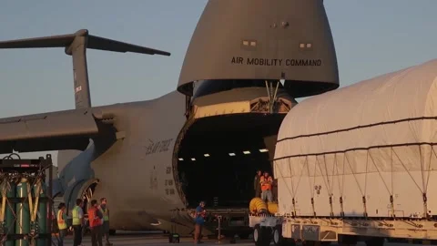 The Largest Aircraft in the U.S. Air Force C-5M Super Galaxy 028 Video stock 162056101