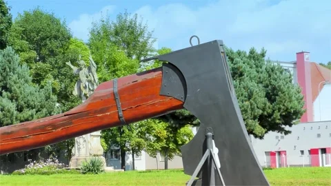 The Largest Axe in the World - Konice Castle Stock Footage 252071536