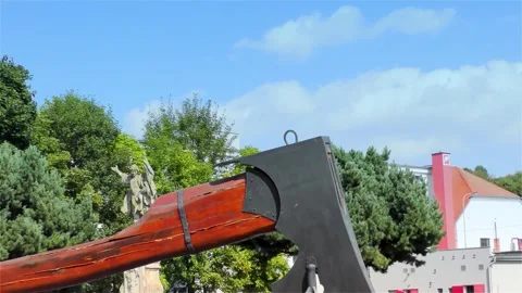 The Largest Axe in the World - Konice Castle Stock Footage 252071590