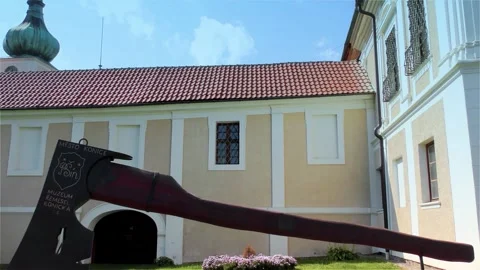 The Largest Axe in the World - Konice Castle Stock Footage 252071622