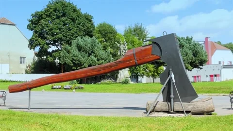 The Largest Axe in the World - Konice Castle Stock Footage 252071671