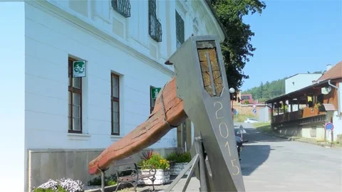 The Largest Axe in the World - Konice Castle Stock Footage 252071828