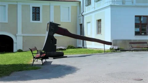 The Largest Axe in the World - Konice Castle Stock Footage 252071829