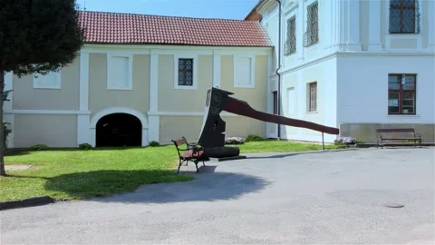 The Largest Axe in the World - Konice Castle Stock Footage 252071970