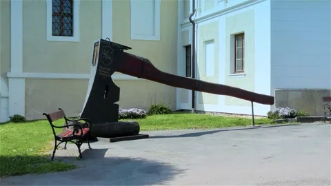 The Largest Axe in the World - Konice Castle Stock Footage 252071976