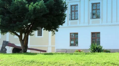 The Largest Axe in the World - Konice Castle Stock Footage 252072195
