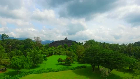 The largest Buddhist monument in the world, Borobudur Temple Stock Footage 154865845