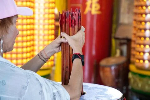 Largest Buddhist temple Thean Hou in Kuala Lumpur, Malaysia Stock Photos