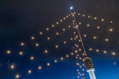 The largest Christmas tree in the world. Stock Photos