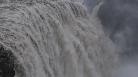 The largest, mighty and beautiful waterfall in Iceland, Dettifoss 库存影片 227904989