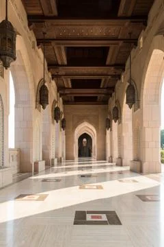 The largest mosque in Oman Stock Photos