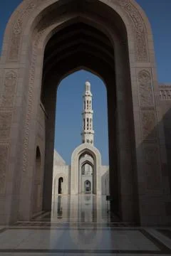 The largest mosque in Oman Stock Photos