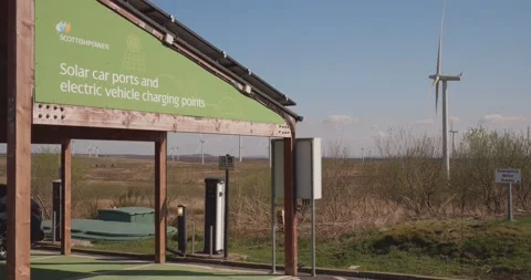 Largest onshore windfarm, located on Eaglesham Moor, Scotland, UK Stock Footage 185629070