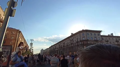 The largest opposition protest in Minsk. 動画素材 137661468