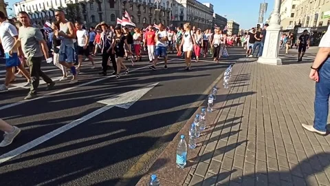 The largest opposition protest in Minsk. Video stock 137661542