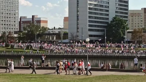 The largest opposition protest in Minsk. Vidéo 137662122