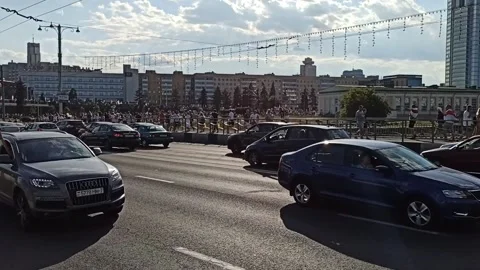The largest opposition protest in Minsk. 動画素材 137662325