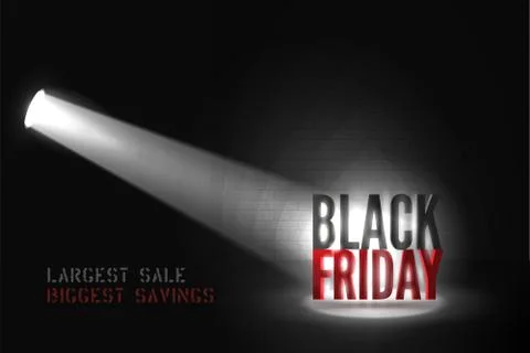 Largest sale vector banner template for black friday Stock Illustration