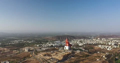 Largest Shiva Statue in the World – Aerial Rotation Stock Footage 154857166