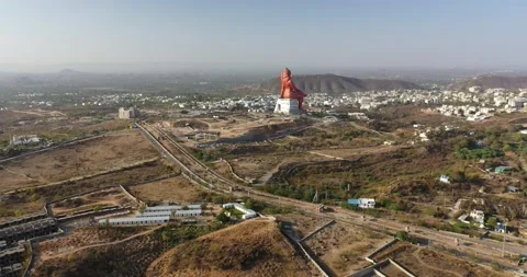 Largest Shiva Statue in The World| Statue of Belief | Statue in Open Landscape Stock Footage 154856912